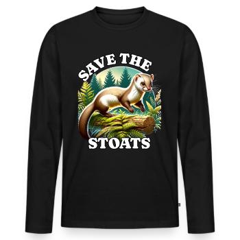 Save Ermine - Men's Premium Organic Long Sleeve Shirt - black - Front - Nico (187cm)