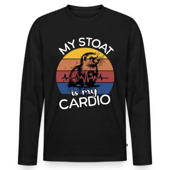 Ermine ECG Ermine Heart Line - Men's Premium Organic Long Sleeve Shirt - black - Front - Nico (187cm)