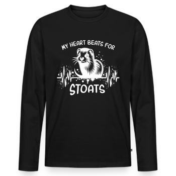 ECG Ermine Heart Line - Men's Premium Organic Long Sleeve Shirt - black - Front - Nico (187cm)