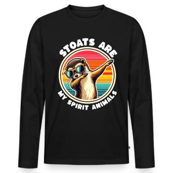 Funny Ermine Sayings - Men's Premium Organic Long Sleeve Shirt - black - Front - Nico (187cm)