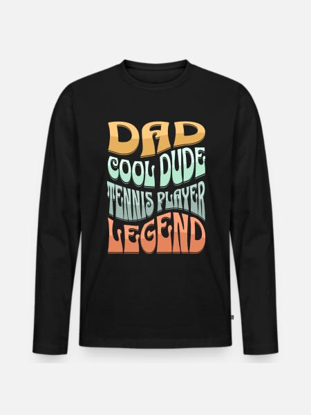 Dad Tennis Player - Men's Premium Organic Long Sleeve Shirt - black