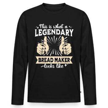 Legendary breadmaker - Men's Premium Organic Long Sleeve Shirt - black - Front - Nico (187cm)