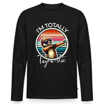 Lustige Marder Sprüche - Männer Premium Bio Langarmshirt - Schwarz - Vorne - Nico (187cm)