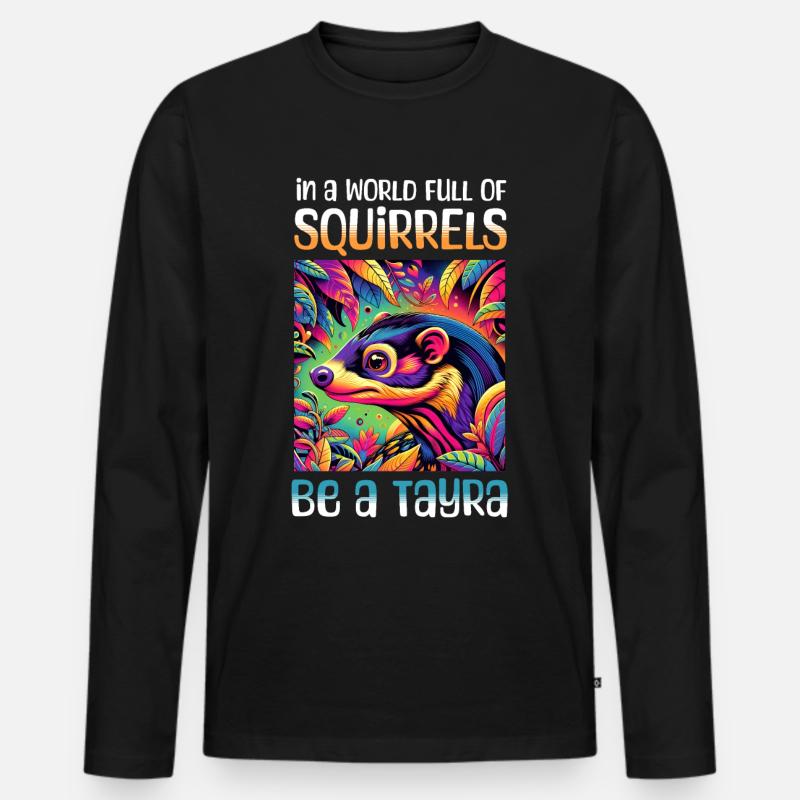Lustige Marder Sprüche - Männer Premium Bio Langarmshirt - Schwarz