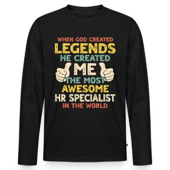 HR Specialist - Men's Premium Organic Long Sleeve Shirt - black - Front - Nico (187cm)