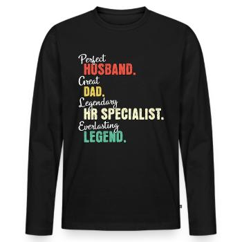 HR Specialist Dad - Men's Premium Organic Long Sleeve Shirt - black - Front - Nico (187cm)