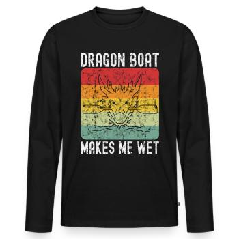 Lustiges Drachenboot-paddel - Männer Premium Bio Langarmshirt - Schwarz - Vorne - Nico (187cm)