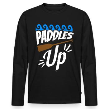Lustiges Drachenboot-paddel - Männer Premium Bio Langarmshirt - Schwarz - Vorne - Nico (187cm)