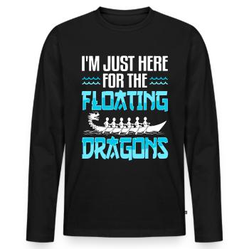 Lustiges Drachenboot-paddel - Männer Premium Bio Langarmshirt - Schwarz - Vorne - Nico (187cm)