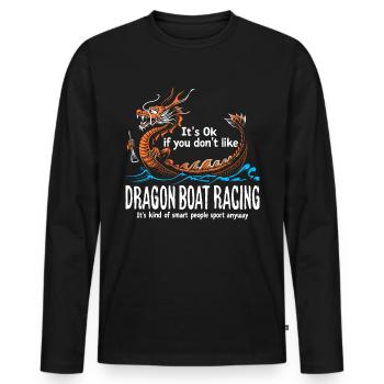 Lustiges Drachenboot-paddel - Männer Premium Bio Langarmshirt - Schwarz - Vorne - Nico (187cm)