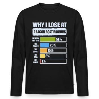 Lustiges Drachenboot-paddel - Männer Premium Bio Langarmshirt - Schwarz - Vorne - Nico (187cm)