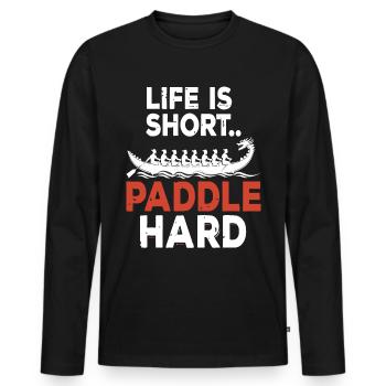 Lustiges Drachenboot-paddel - Männer Premium Bio Langarmshirt - Schwarz - Vorne - Nico (187cm)