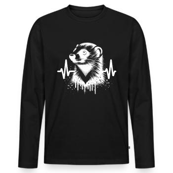 Marten Cardio - Men's Premium Organic Long Sleeve Shirt - black - Front - Nico (187cm)