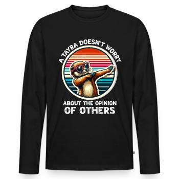 Lustige Marder Sprüche - Männer Premium Bio Langarmshirt - Schwarz - Vorne - Nico (187cm)