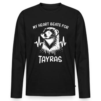 ECG Marten Heart Line - T-shirt manches longues Premium bio Homme - noir - Devant - Nico (187cm)