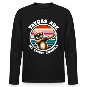 Lustige Marder Sprüche - Männer Premium Bio Langarmshirt - Schwarz - Vorne - Nico (187cm)