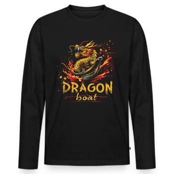 Lustiges Drachenboot-paddel - Männer Premium Bio Langarmshirt - Schwarz - Vorne - Nico (187cm)
