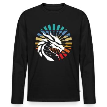 Lustiges Drachenboot-paddel - Männer Premium Bio Langarmshirt - Schwarz - Vorne - Nico (187cm)