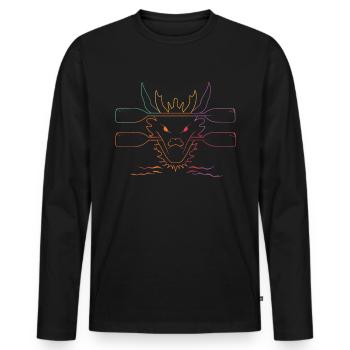 Lustiges Drachenboot-paddel - Männer Premium Bio Langarmshirt - Schwarz - Vorne - Nico (187cm)