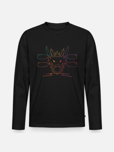 Lustiges Drachenboot-paddel - Männer Premium Bio Langarmshirt - Schwarz
