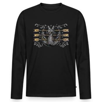 Lustiges Drachenboot-paddel - Männer Premium Bio Langarmshirt - Schwarz - Vorne - Nico (187cm)