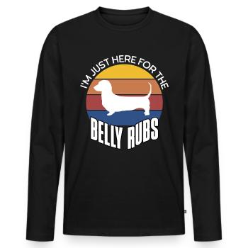 Dictons amusants sur le teckel - T-shirt manches longues Premium bio Homme - noir - Devant - Nico (187cm)