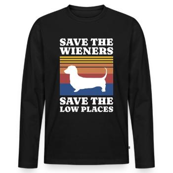 Sauver le teckel de Wiener - T-shirt manches longues Premium bio Homme - noir - Devant - Nico (187cm)