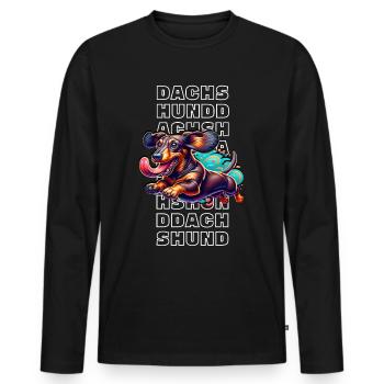 Dachshund - Männer Premium Bio Langarmshirt - Schwarz - Vorne - Nico (187cm)