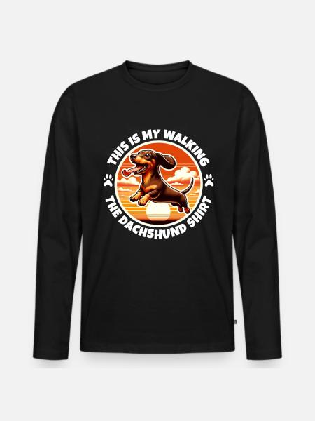 Funny Dachshund Sayings - Men's Premium Organic Long Sleeve Shirt - black