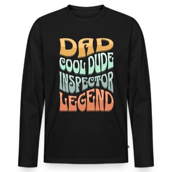 Papa Inspector - Men's Premium Organic Long Sleeve Shirt - black - Front - Nico (187cm)
