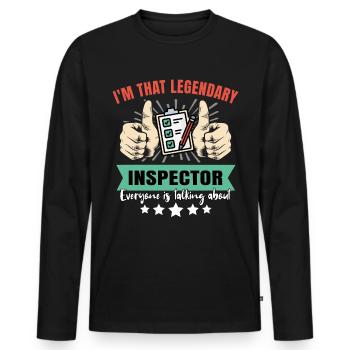Legendary Inspector - Men's Premium Organic Long Sleeve Shirt - black - Front - Nico (187cm)