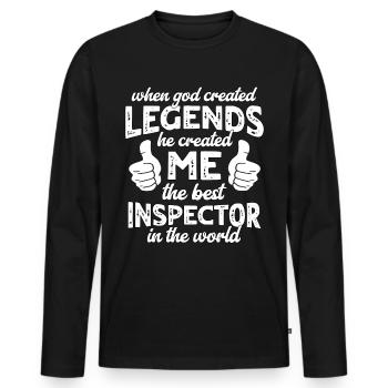 Best Inspector Legend - Men's Premium Organic Long Sleeve Shirt - black - Front - Nico (187cm)