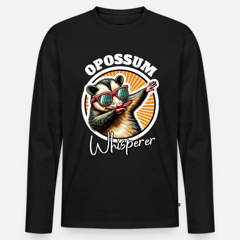 Opossum Flüsterer - Männer Premium Bio Langarmshirt - Schwarz