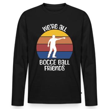 Dictons de boules de pétanque - T-shirt manches longues Premium bio Homme - noir - Devant - Nico (187cm)