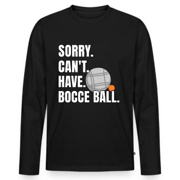 Drôle de dicton de boule de pétanque - T-shirt manches longues Premium bio Homme - noir - Devant - Nico (187cm)