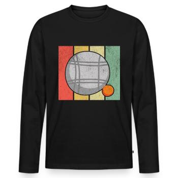 Bocce Ball Retro - Men's Premium Organic Long Sleeve Shirt - black - Front - Nico (187cm)