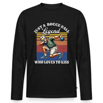 US Bocce Ball Spieler - Männer Premium Bio Langarmshirt - Schwarz - Vorne - Nico (187cm)