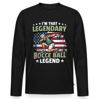 Bocce Ball Legende - Männer Premium Bio Langarmshirt - Schwarz - Vorne - Nico (187cm)