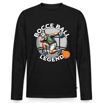 Bocce Ball Legend - Men's Premium Organic Long Sleeve Shirt - black - Front - Nico (187cm)