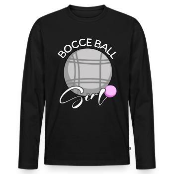 Bocce Ball Girl - Men's Premium Organic Long Sleeve Shirt - black - Front - Nico (187cm)