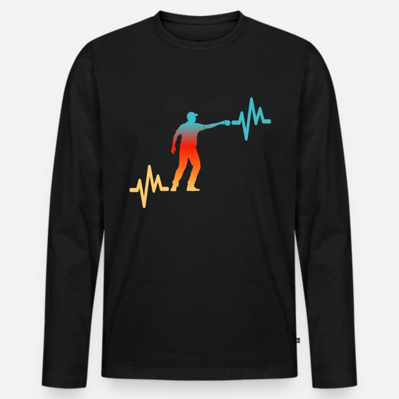 Petanque Herzlinie - Männer Premium Bio Langarmshirt - Schwarz