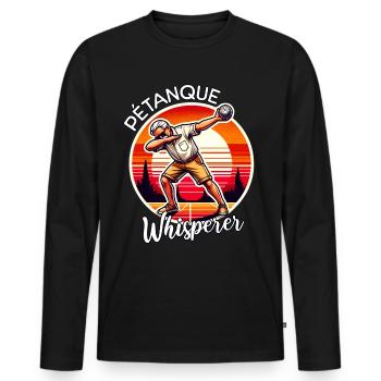 Petanque Flüsterer - Männer Premium Bio Langarmshirt - Schwarz - Vorne - Nico (187cm)