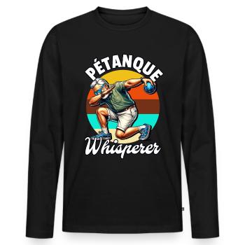 Petanque Whisperer - Männer Premium Bio Langarmshirt - Schwarz - Vorne - Nico (187cm)