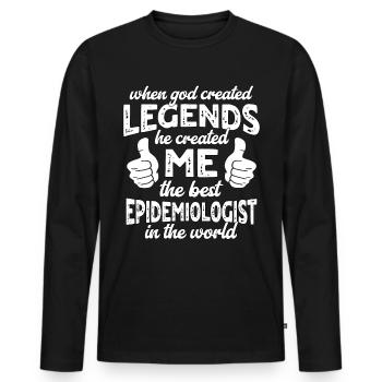Best Epidemiologist Legend - Men's Premium Organic Long Sleeve Shirt - black - Front - Nico (187cm)