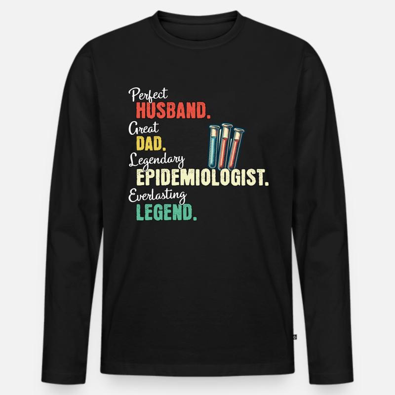Père épidémiologiste - T-shirt manches longues Premium bio Homme - noir