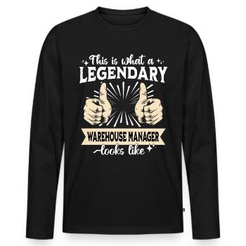 Legendary Camp Leader - Men's Premium Organic Long Sleeve Shirt - black - Front - Nico (187cm)