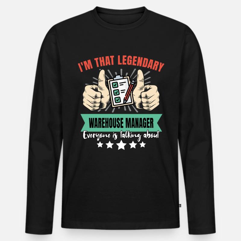 Legendärer Lagerleiter - Männer Premium Bio Langarmshirt - Schwarz