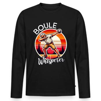 Boule Chuchoteur - T-shirt manches longues Premium bio Homme - noir - Devant - Nico (187cm)