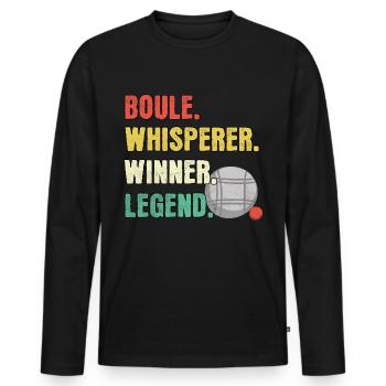 Boule Whisperer Boule Legend - Men's Premium Organic Long Sleeve Shirt - black - Front - Nico (187cm)