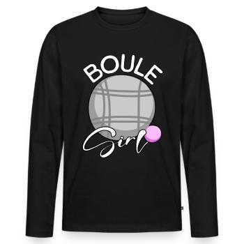 Boule Girl - T-shirt manches longues Premium bio Homme - noir - Devant - Nico (187cm)